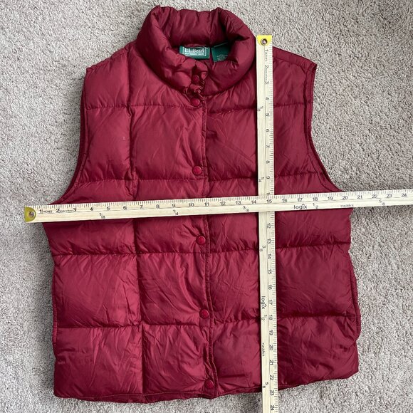 LL Bean Vintage Puffer Vest Women’s Medium Snap Goose Down Vest 80s 90s Hike - Picture 5 of 5